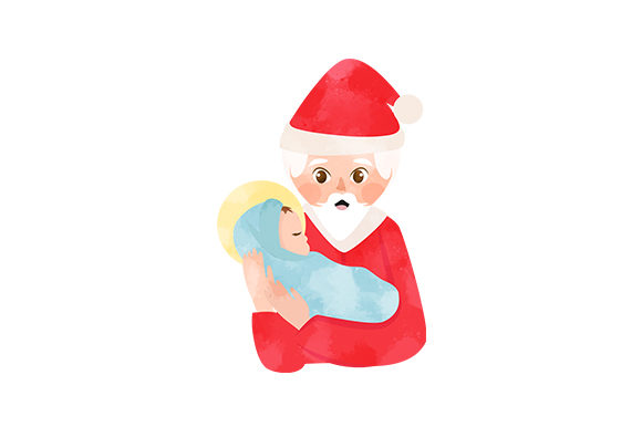 Baby Jesus with Santa Watercolor: A Designer's Review