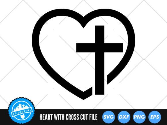 Christian Cross Heart SVG: Graphics for Crafts & Branding