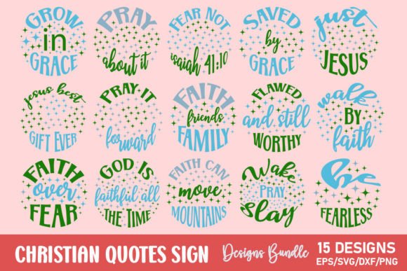 Christian Quotes Sticker Bundle for Graphics & Crafts
