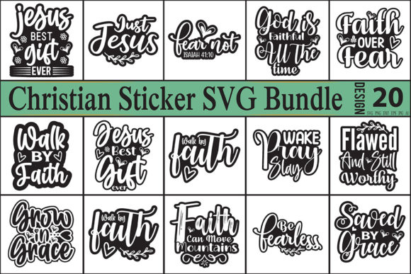 Christian Sticker SVG Bundle for Local Business Branding & Packaging