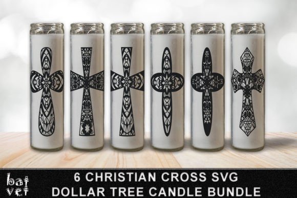 Dollar Tree Candle Christian Cross SVG for Graphics and Crafts