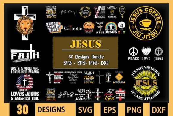 Jesus Bundle SVG 30 Designs Graphics & Crafts