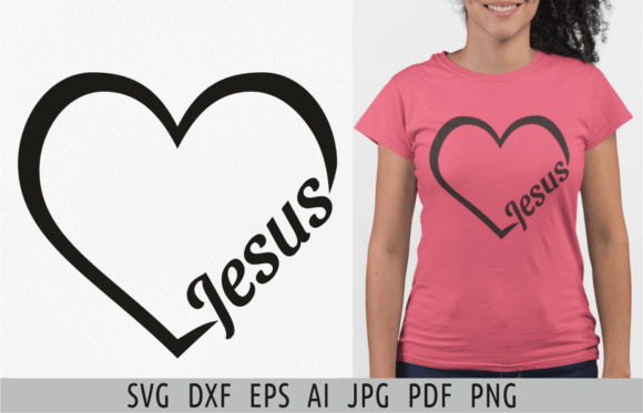 Jesus Heart Svg Faith Heart for Brand Graphics