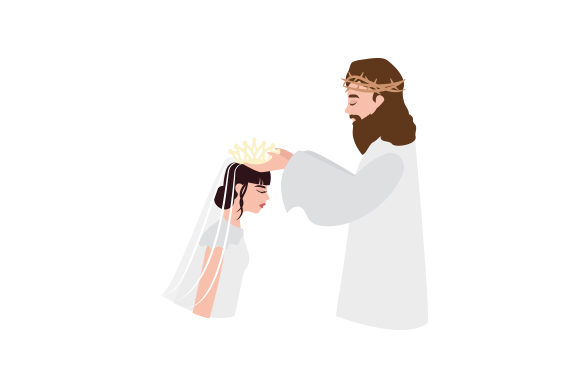 Jesus Placing a Crown on Bride s Head: Religious Crafts Asset