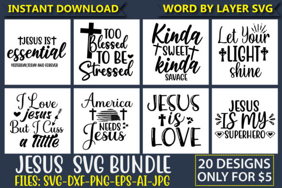 Jesus SVG Bundle Vol.2: Faith Bundles for Brand Design
