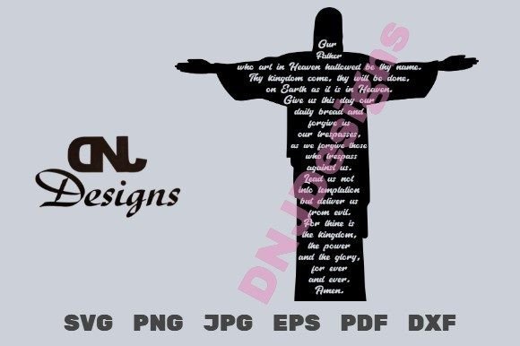 Lord s Prayer Jesus Cut File Graphics & Illustrations