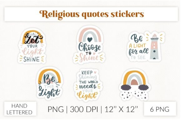 Religious Quotes Stickers. Christian Graphics & Crafts