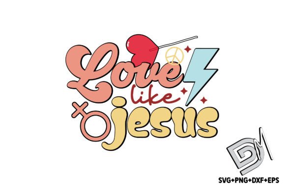 Retro Love Like Jesus SVG for Crafts & Graphics