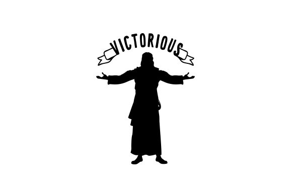 Silhouette of Jesus Standing with Open Arms
