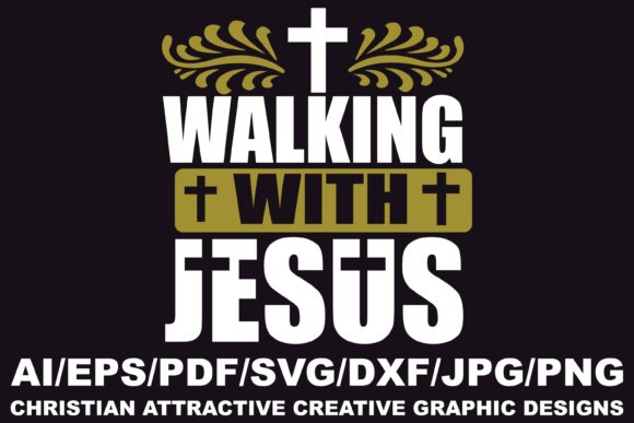 Walking with Jesus Graphics for Crafts & Content