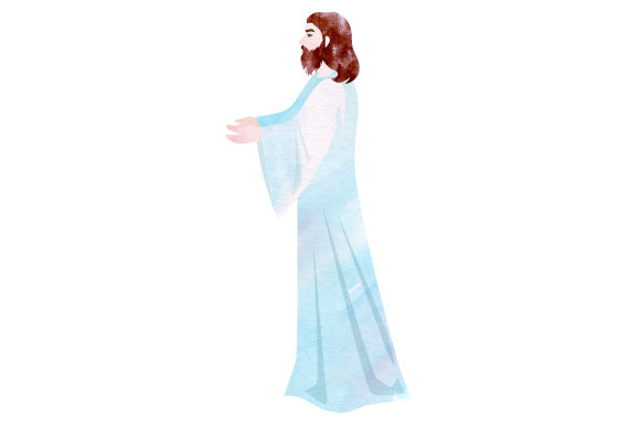 Watercolor Jesus for Religious Crafts & Branding